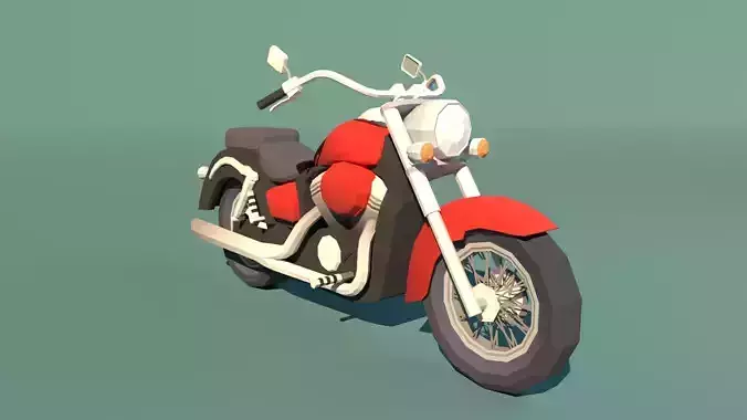 Honda shadow stylized low-poly