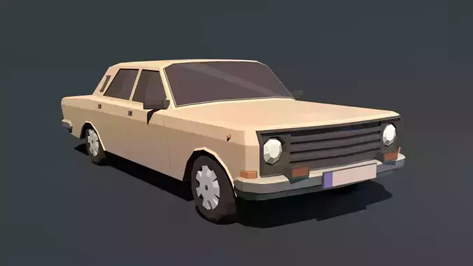 Volga 24-10 stylized low-poly