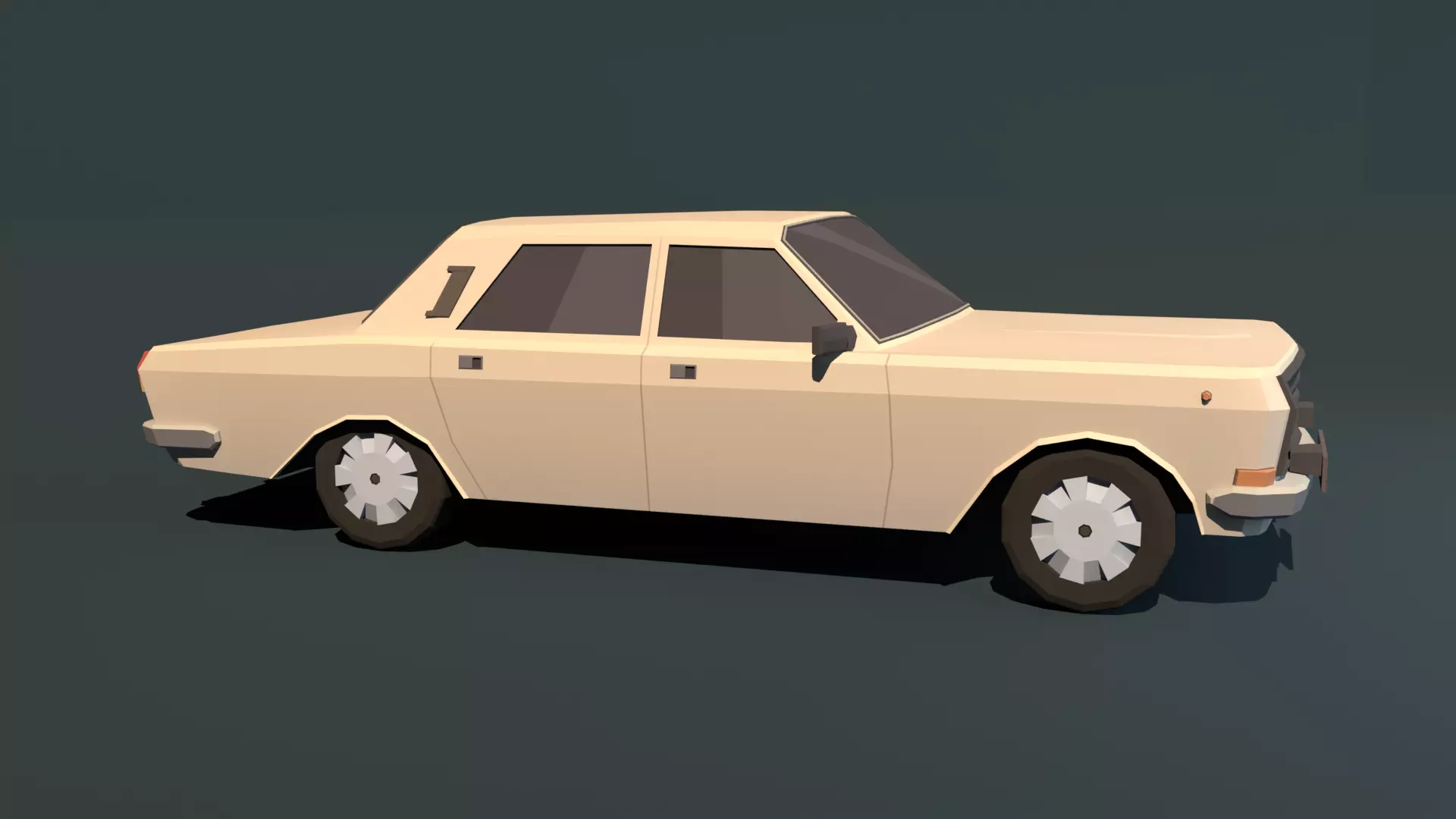 Volga 24-10 stylized low-poly Low-poly 3D model_2
