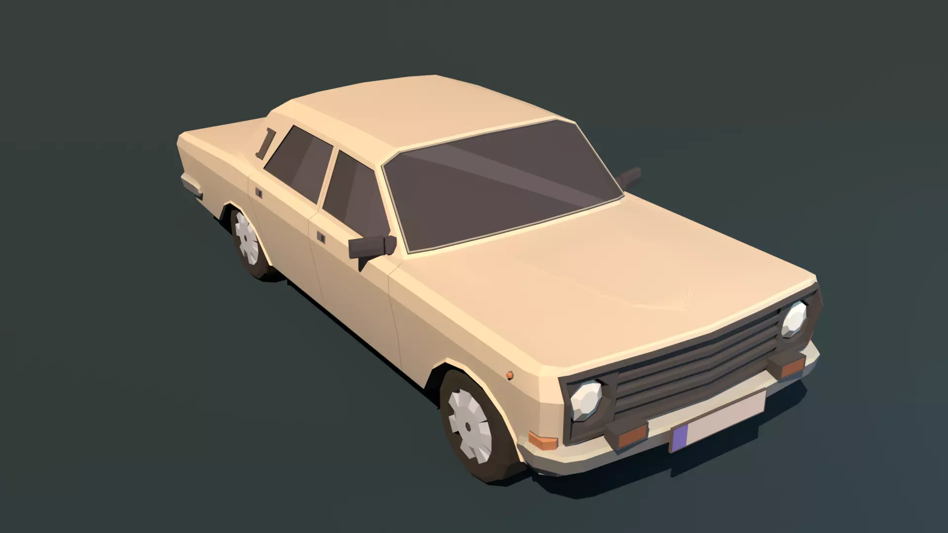 Volga 24-10 stylized low-poly Low-poly 3D model_4