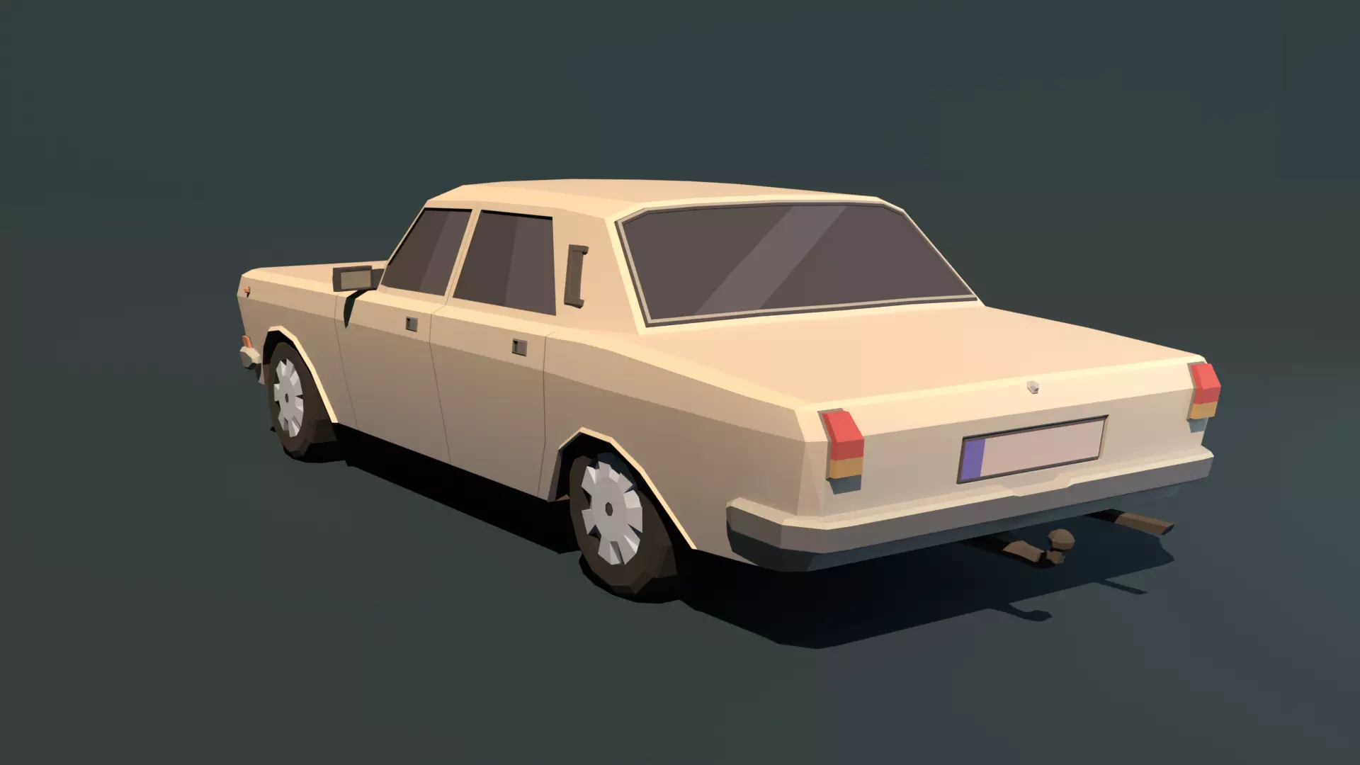 Volga 24-10 stylized low-poly Low-poly 3D model_1