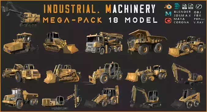 MEGA PACK  18 Models  Industrial Machinery