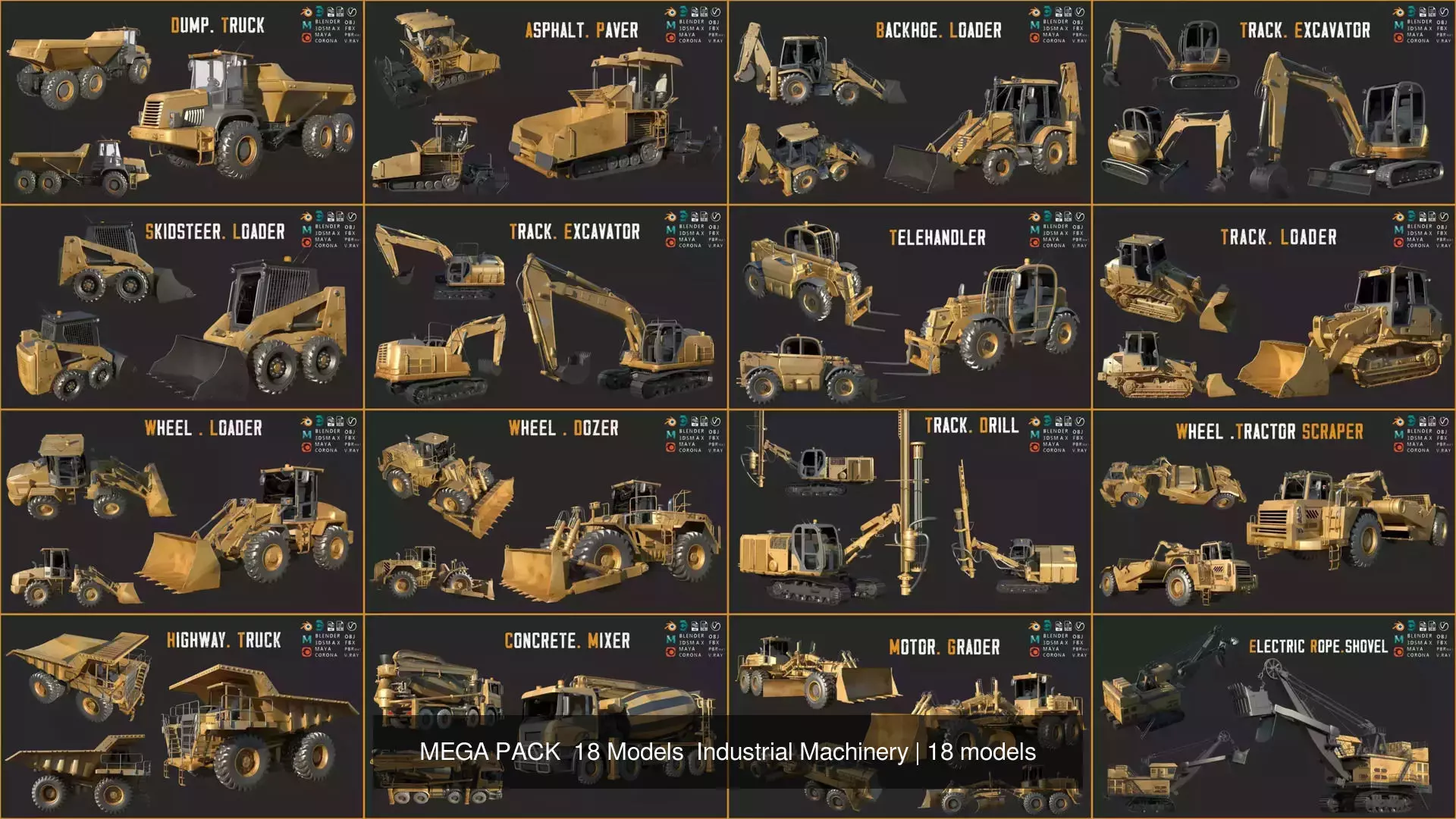 MEGA PACK  18 Models  Industrial Machinery 3D Model Collection_1