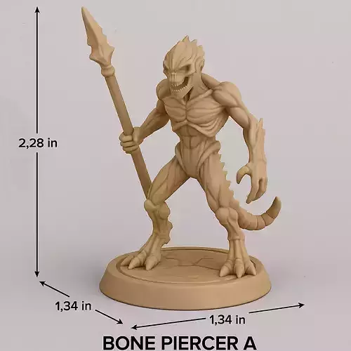Bone Piercer Alien Spear Assassin 6 STL Poses Tabletop Miniature