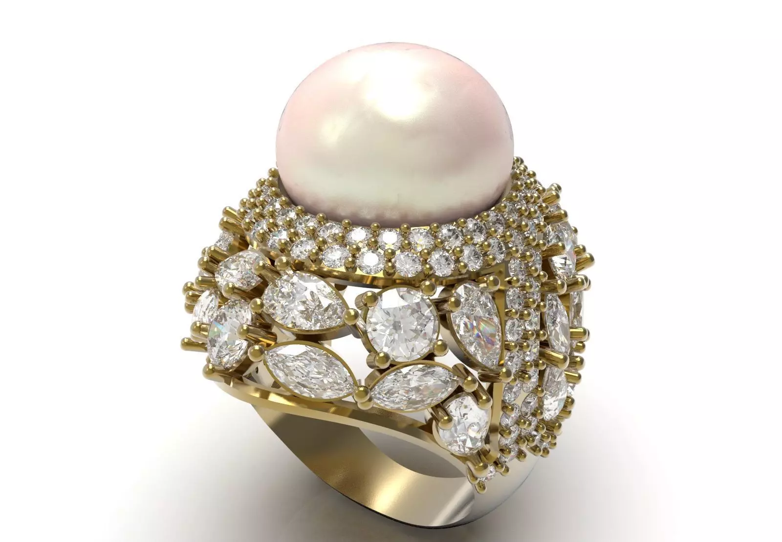 The Sapphire and Diamond Dome stl 3d Ring model pr0005 3D print model_10