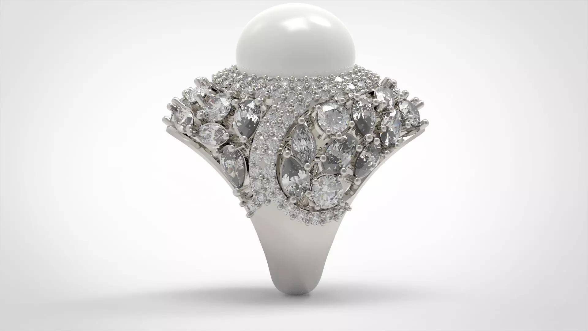 The Sapphire and Diamond Dome stl 3d Ring model pr0005 3D print model_2