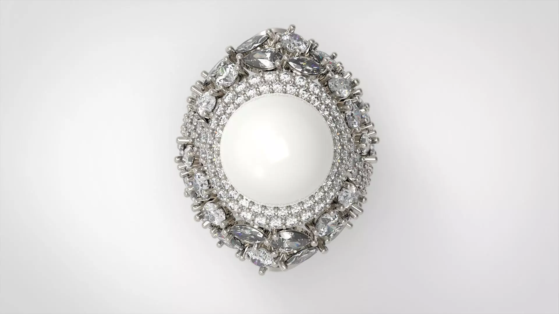 The Sapphire and Diamond Dome stl 3d Ring model pr0005 3D print model_1