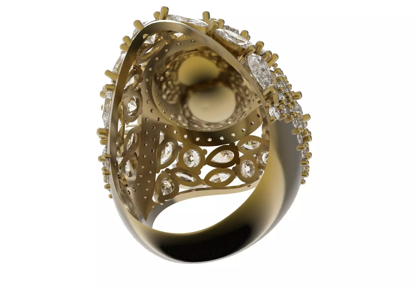 The Sapphire and Diamond Dome stl 3d Ring model pr0005 3D print model_11