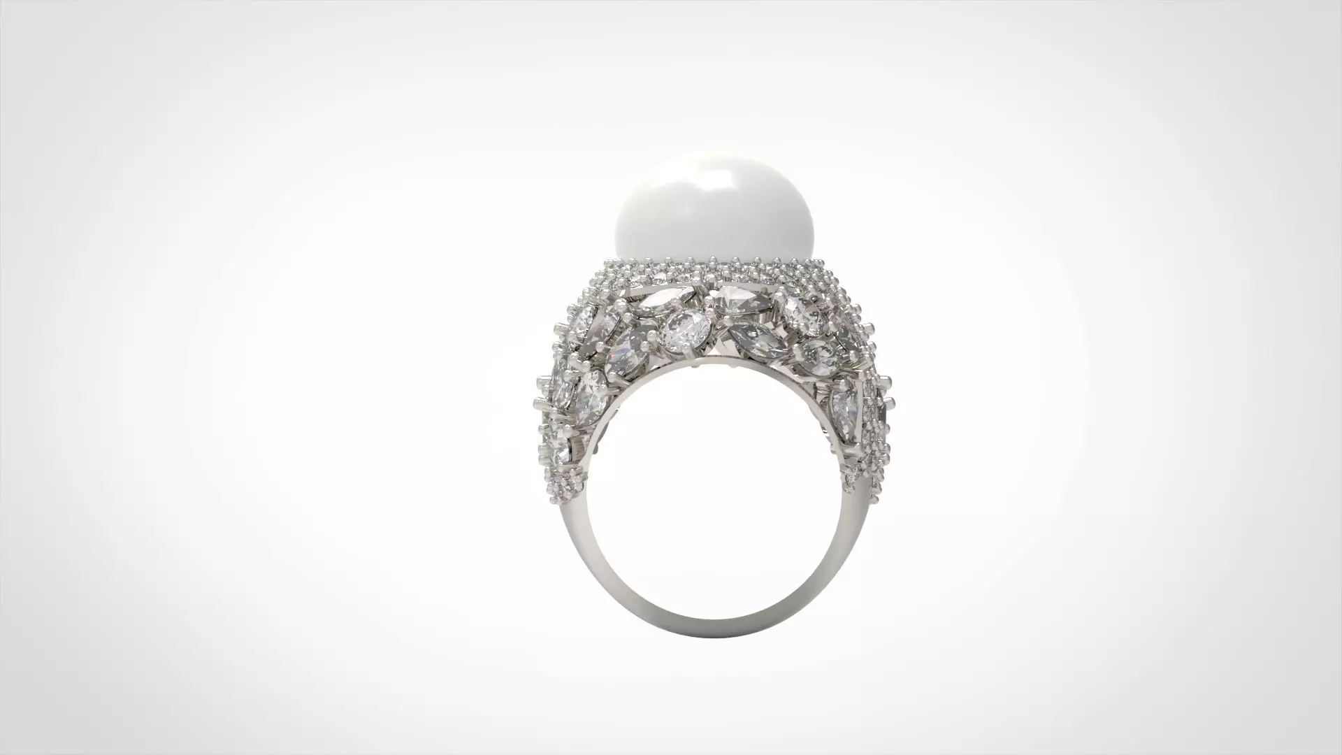 The Sapphire and Diamond Dome stl 3d Ring model pr0005 3D print model_3