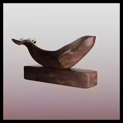 Wooden Whale Sculpture