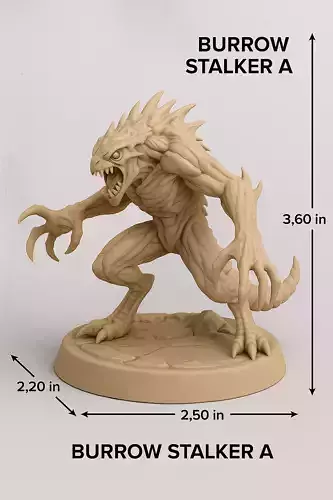 BURROW STALKER  Alien Tunnel Predator STL Pack 6 Dynamic Poses 