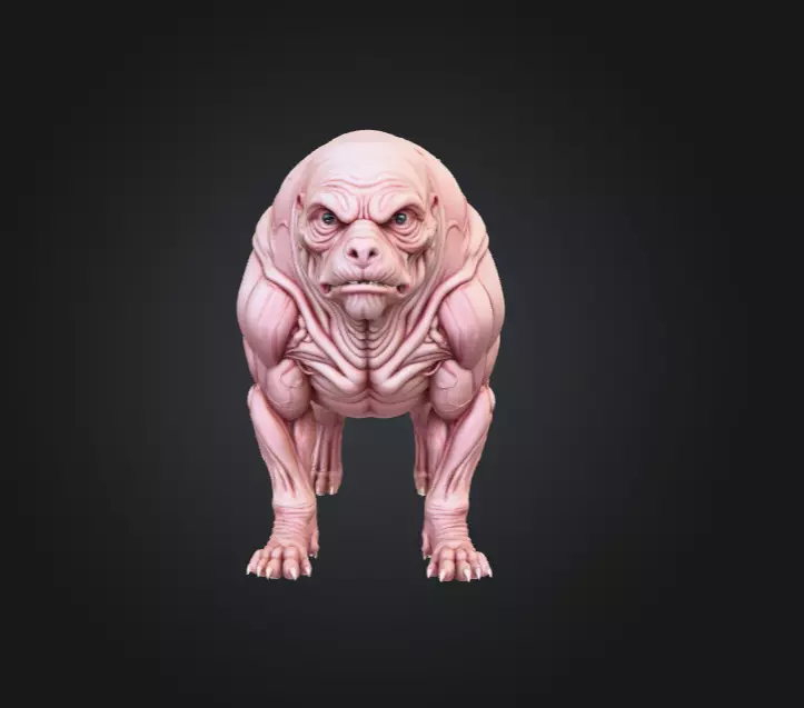 Mutated Quadruped Creature Low-poly 3D model_2