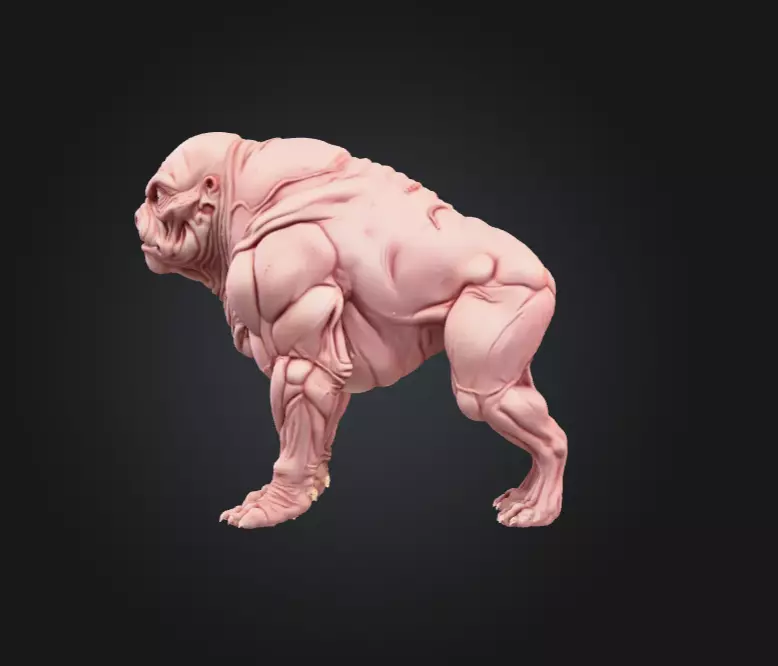 Mutated Quadruped Creature Low-poly 3D model_7