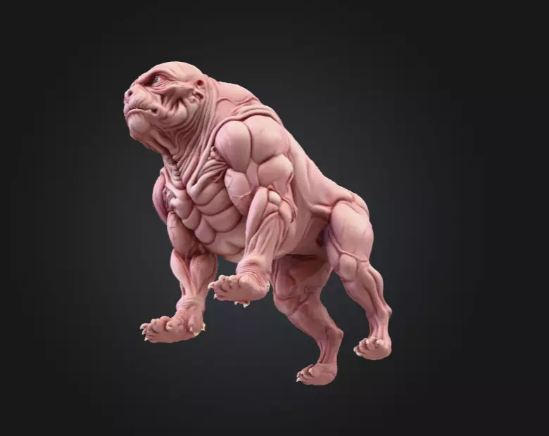 Mutated Quadruped Creature Low-poly 3D model_14
