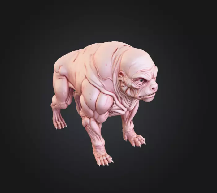 Mutated Quadruped Creature Low-poly 3D model_10