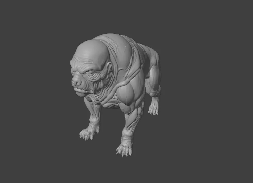 Mutated Quadruped Creature Low-poly 3D model_17