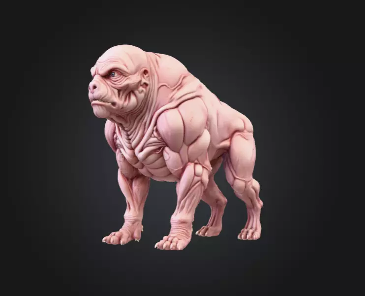 Mutated Quadruped Creature Low-poly 3D model_8