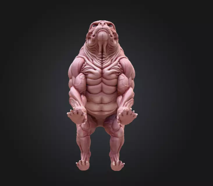 Mutated Quadruped Creature Low-poly 3D model_12