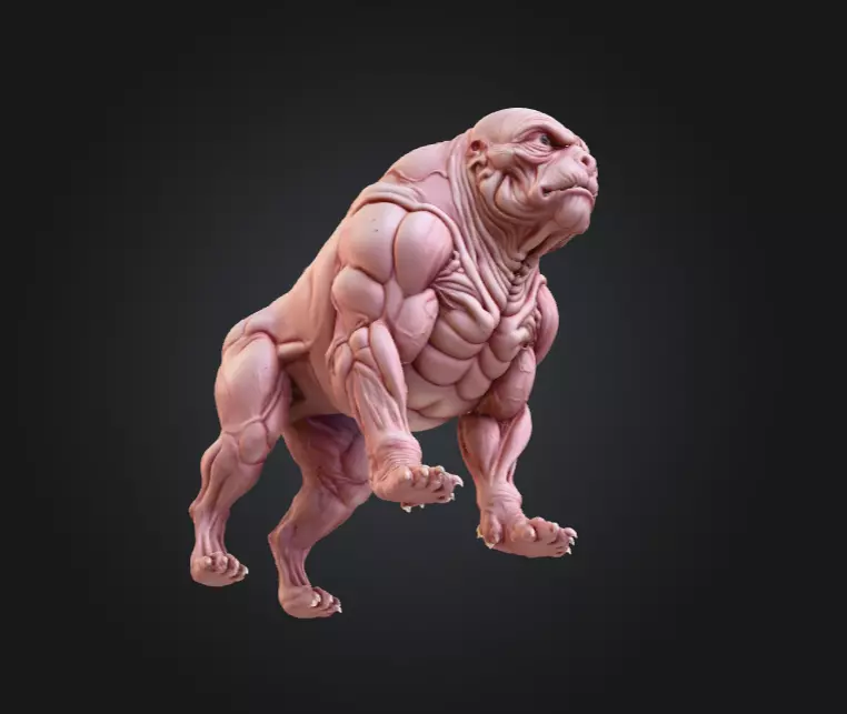 Mutated Quadruped Creature Low-poly 3D model_13