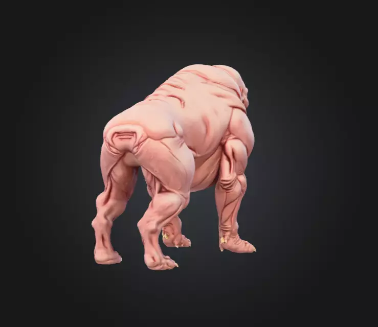 Mutated Quadruped Creature Low-poly 3D model_4