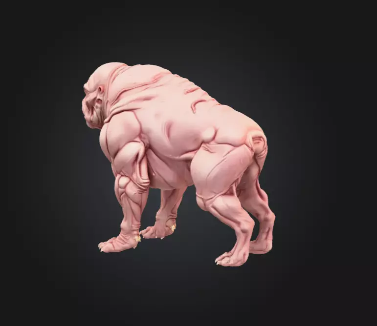 Mutated Quadruped Creature Low-poly 3D model_6