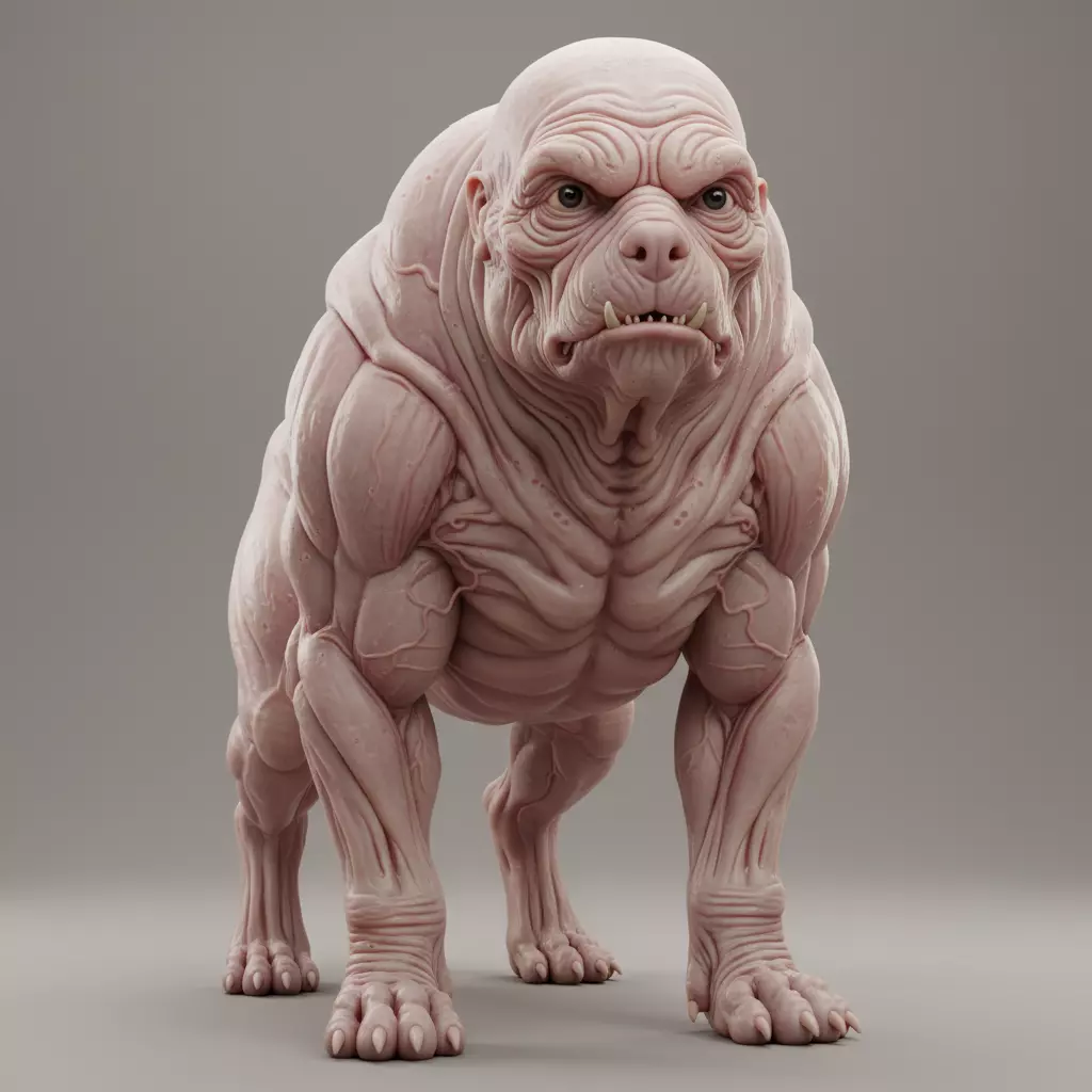 Mutated Quadruped Creature Low-poly 3D model_0