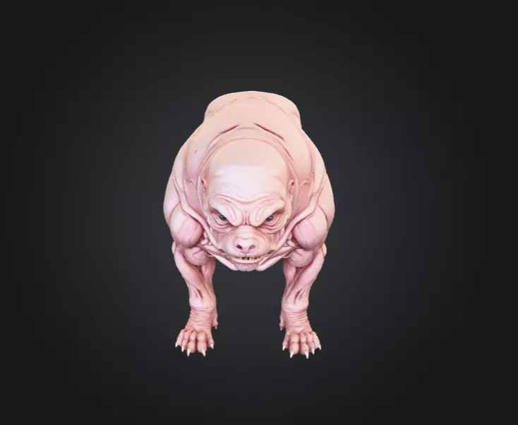Mutated Quadruped Creature Low-poly 3D model_9