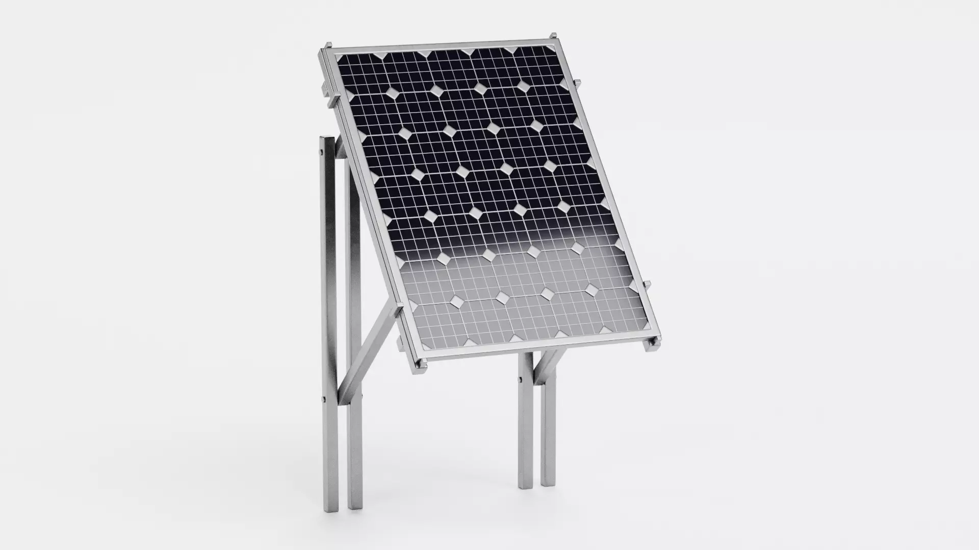 Solar Panel V1 - Monocrystalline Photovoltaic Modul with Stand 3D model