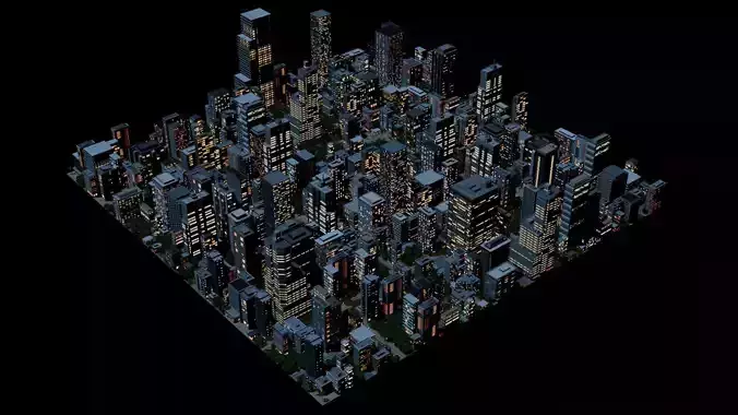 City Downtown Skyscraper Street 07 - NIGHT