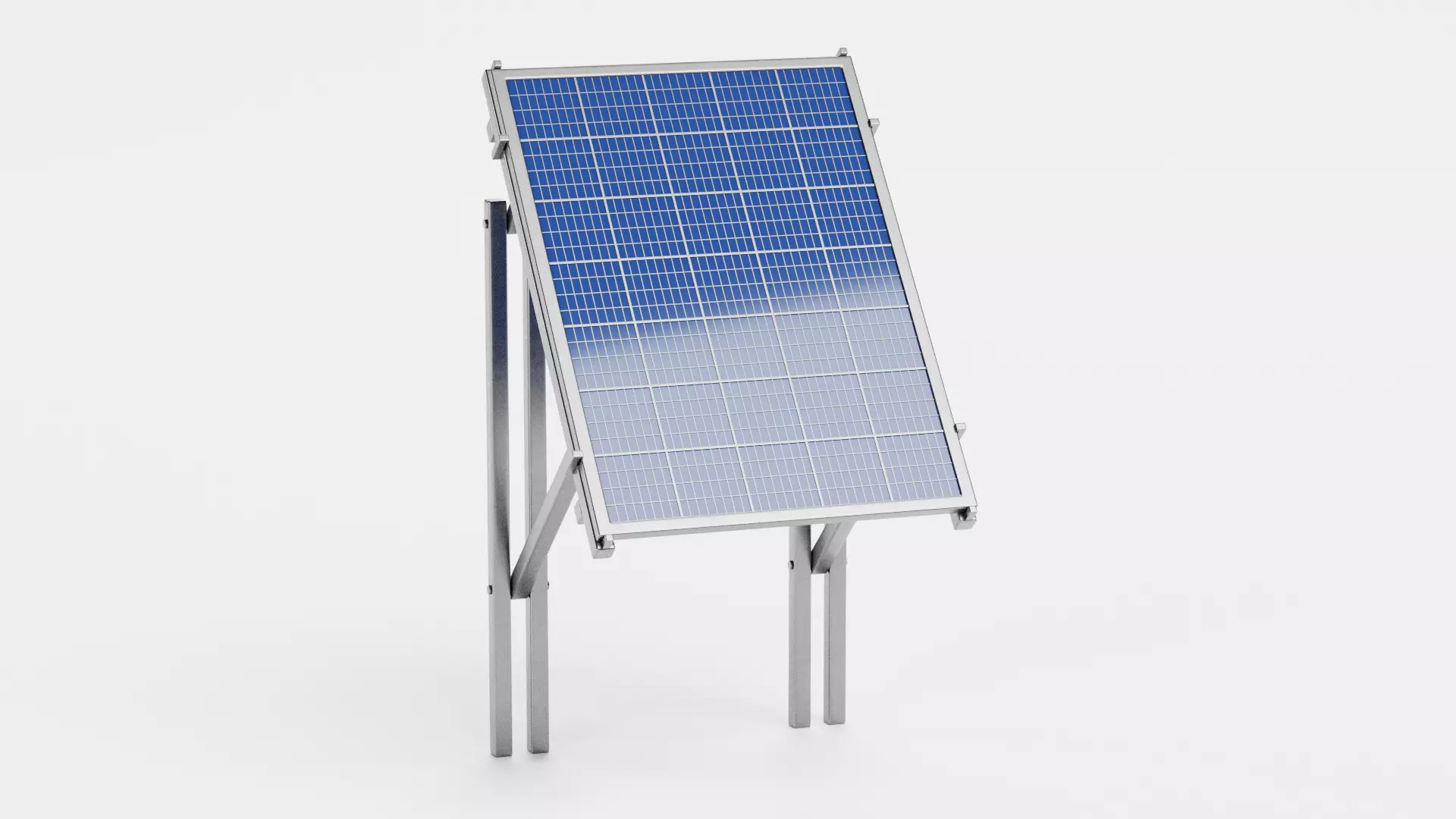 Solar Panel V2 - Polycrystalline Photovoltaic Modul with Stand 3D model