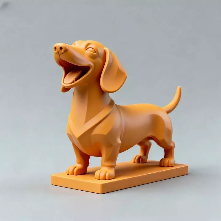 2895 Laughing Dachshund Color 3D Printed Statue stl 3D print model