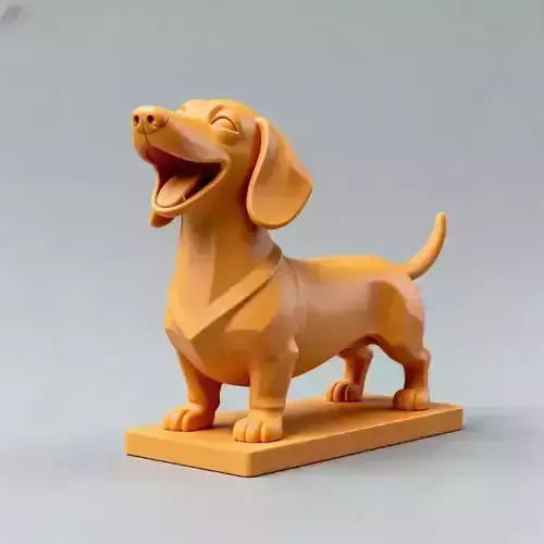 2895  Laughing Dachshund  Color 3D Printed Statue  pug