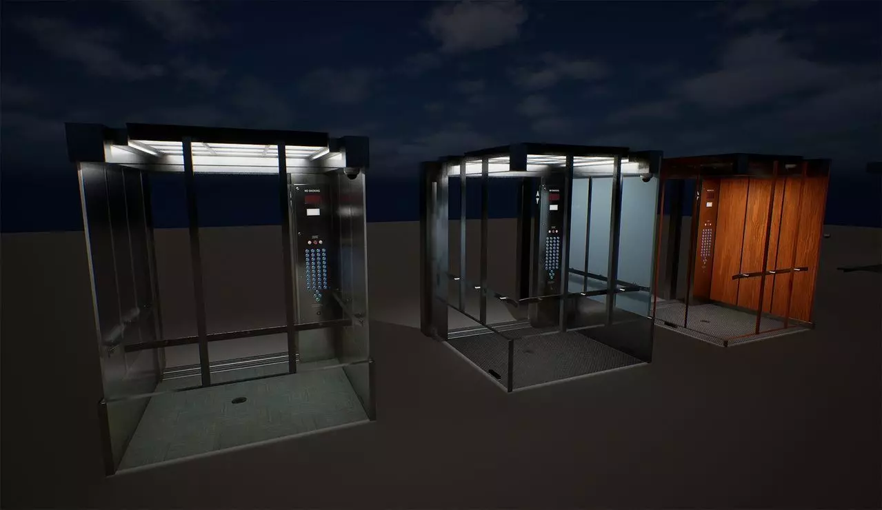 Elevator Set for UE5 Low-poly 3D model_1
