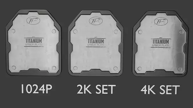 Titanium Armor Plate Low Poly