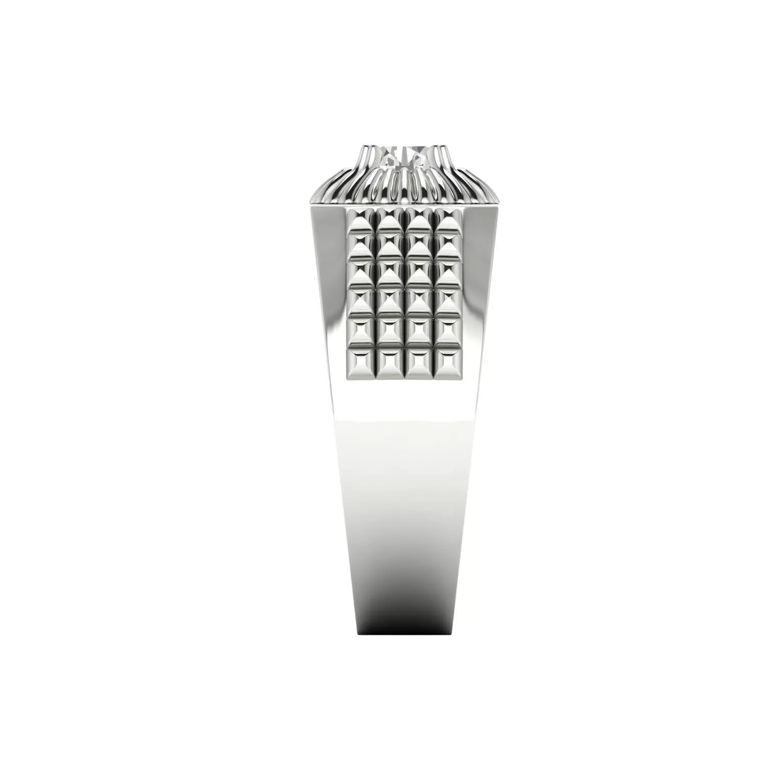 Mens Solitaire Ring Render 3dm STL MTL SLC JCD OBJ FBX Details 3D print model_13