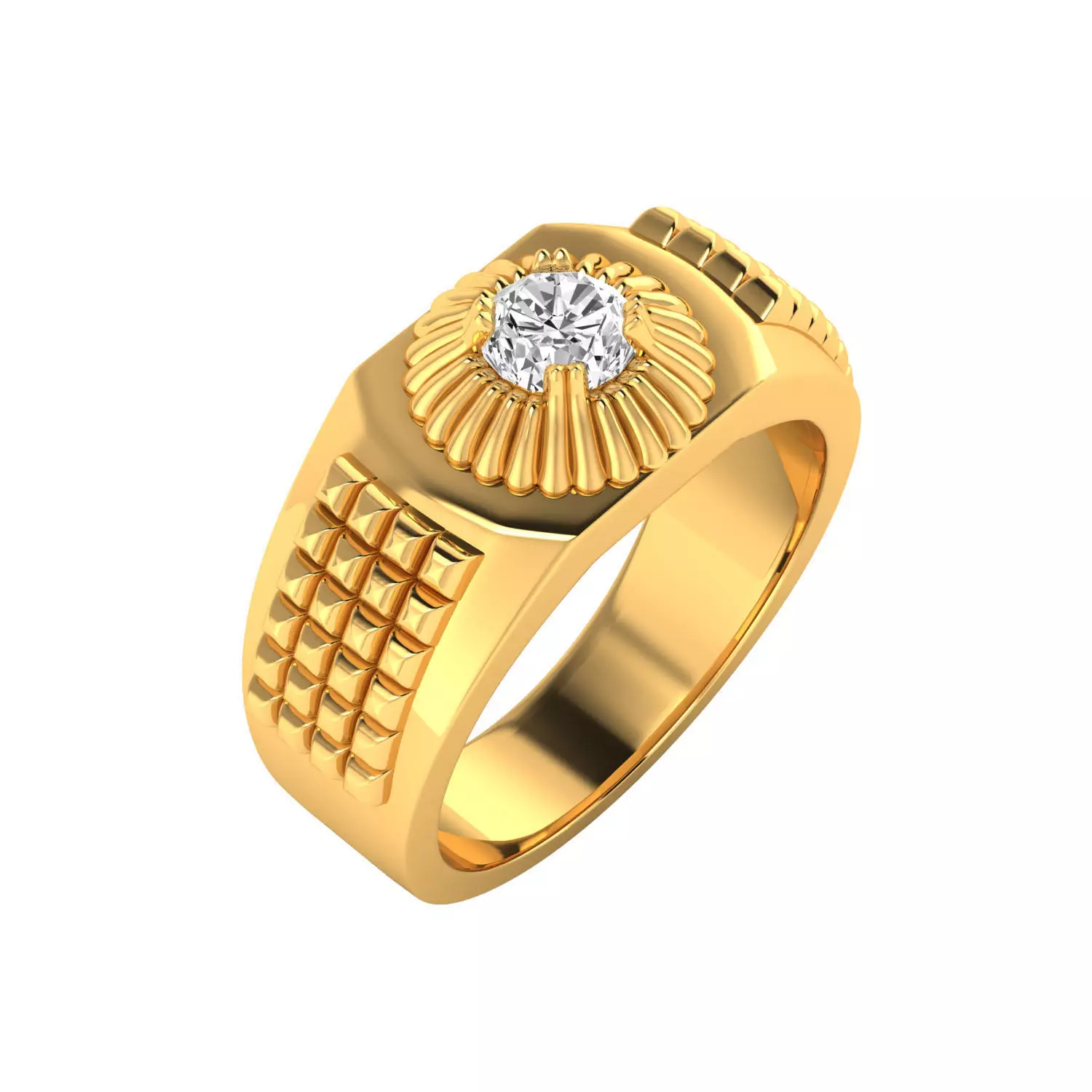 Mens Solitaire Ring Render 3dm STL MTL SLC JCD OBJ FBX Details 3D print model_0