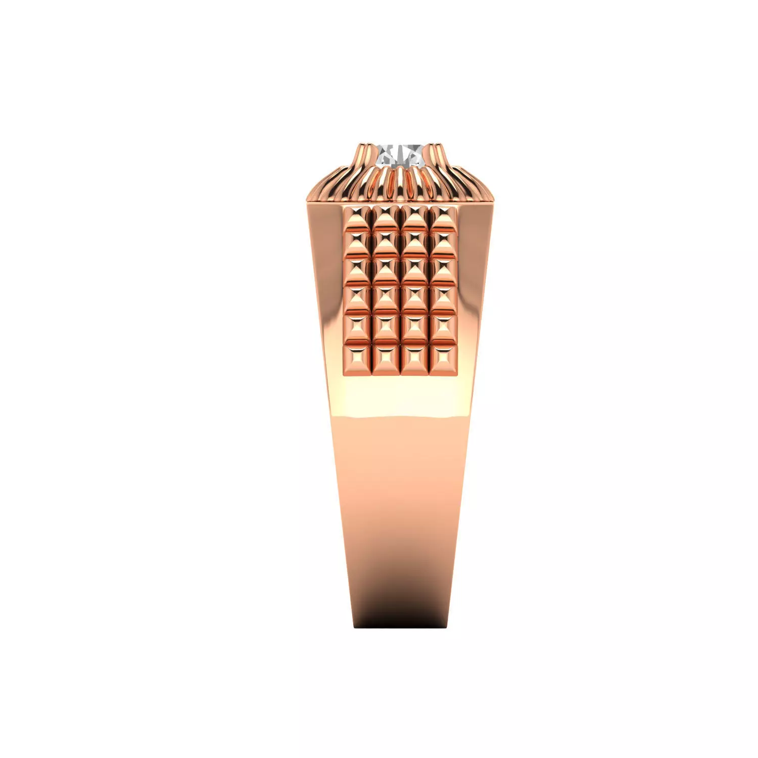 Mens Solitaire Ring Render 3dm STL MTL SLC JCD OBJ FBX Details 3D print model_3