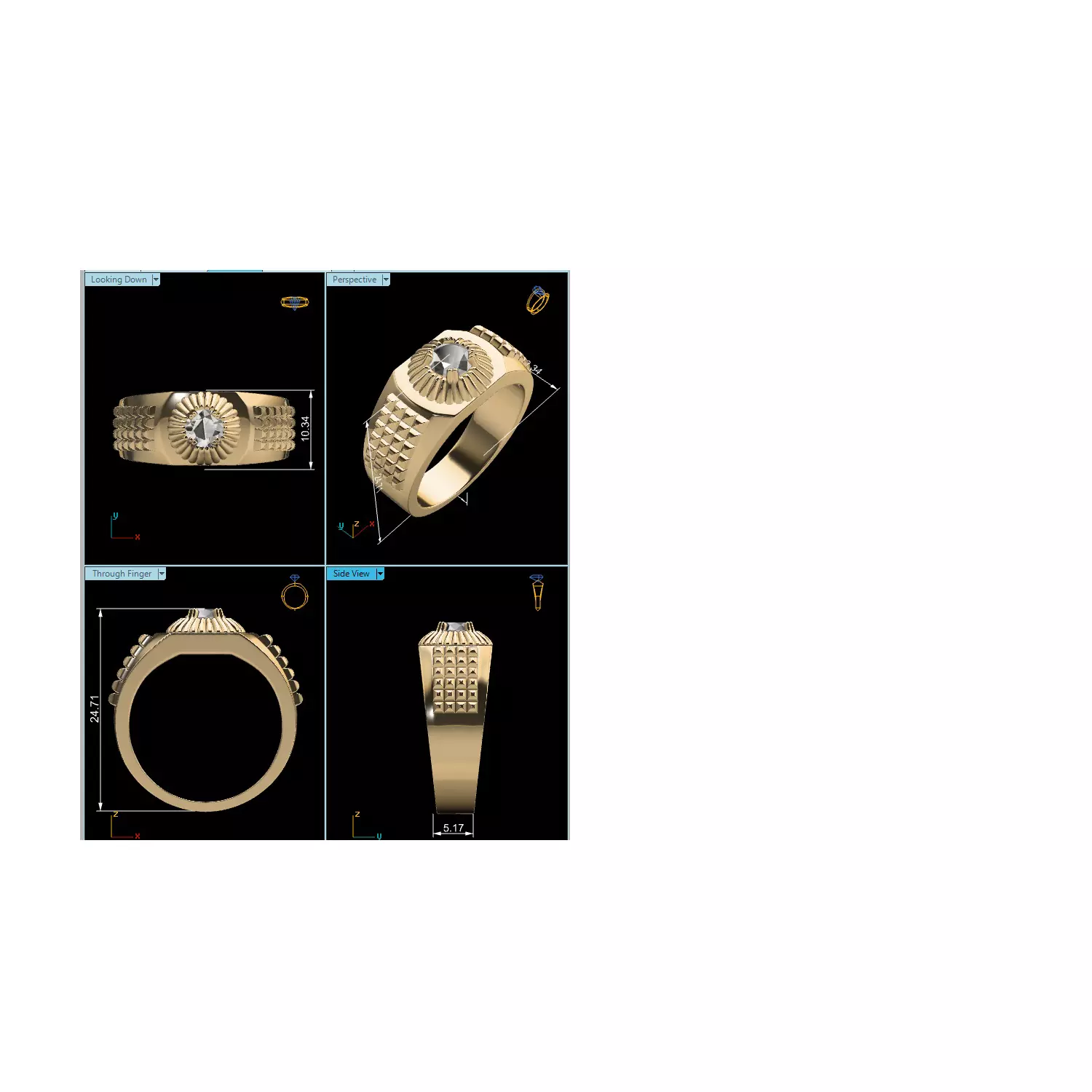 Mens Solitaire Ring Render 3dm STL MTL SLC JCD OBJ FBX Details 3D print model_10