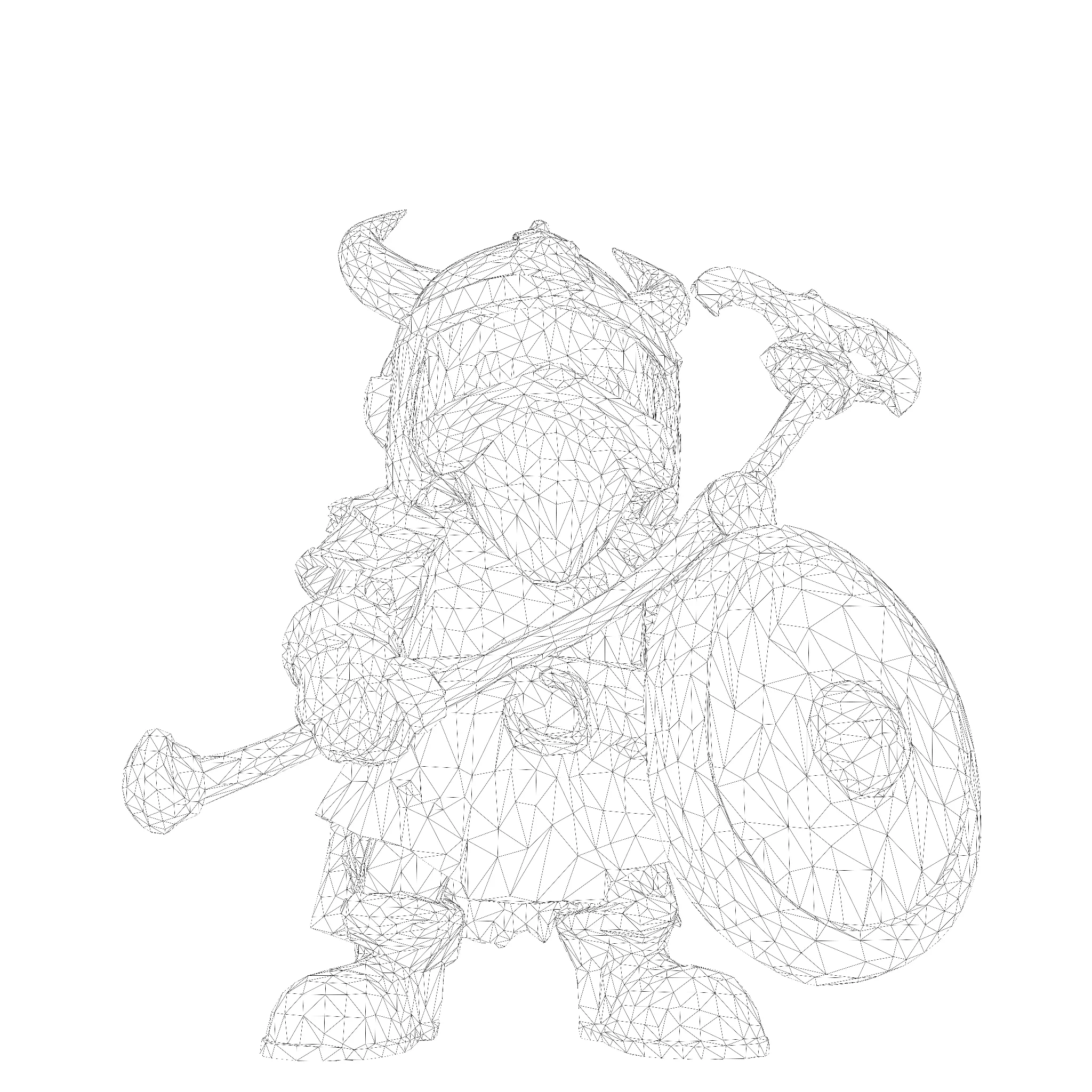 Low Poly Viking Warrior 3D Model Ready for 3D Print 3D print model_22