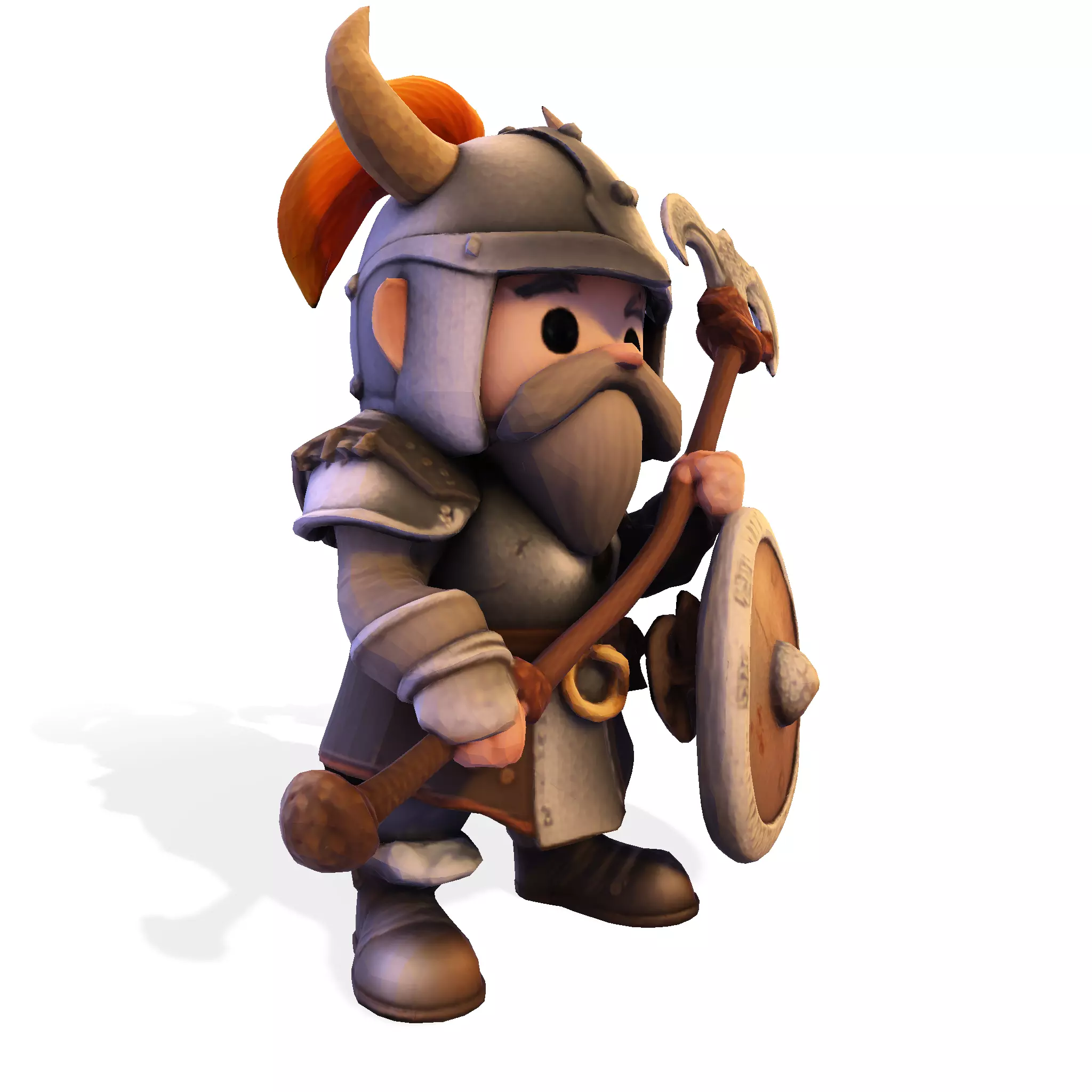 Low Poly Viking Warrior 3D Model Ready for 3D Print 3D print model_2