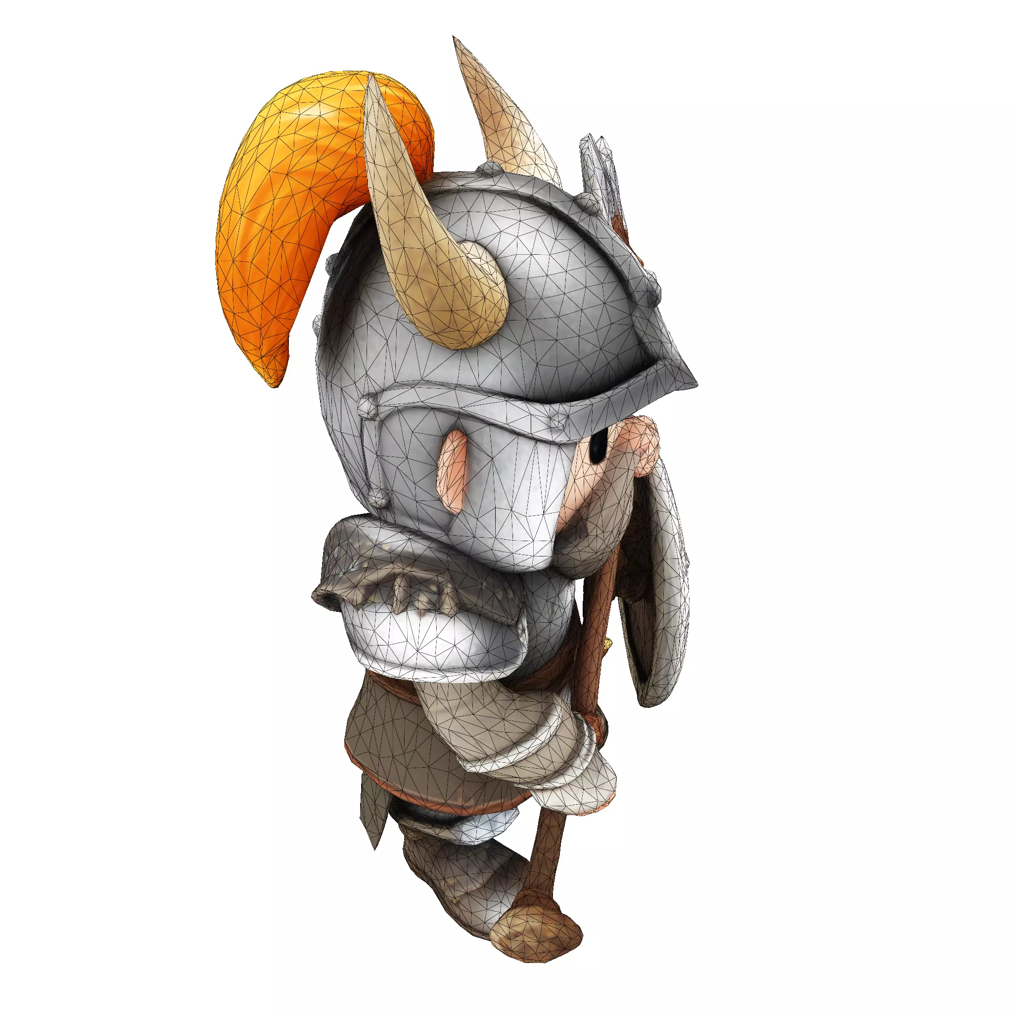 Low Poly Viking Warrior 3D Model Ready for 3D Print 3D print model_20