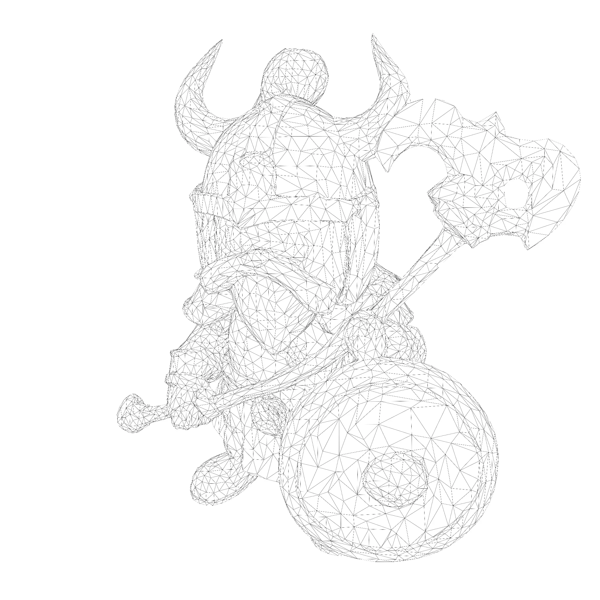 Low Poly Viking Warrior 3D Model Ready for 3D Print 3D print model_23