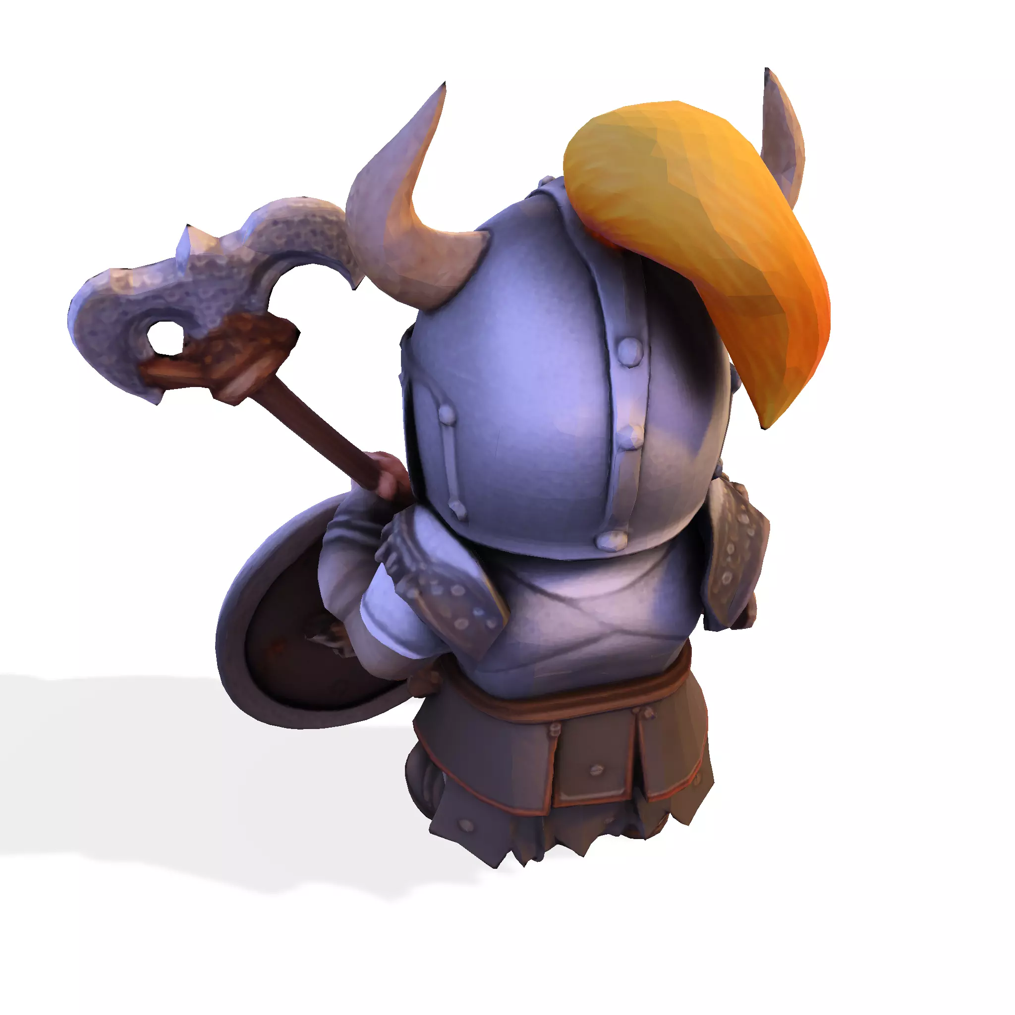 Low Poly Viking Warrior 3D Model Ready for 3D Print 3D print model_6