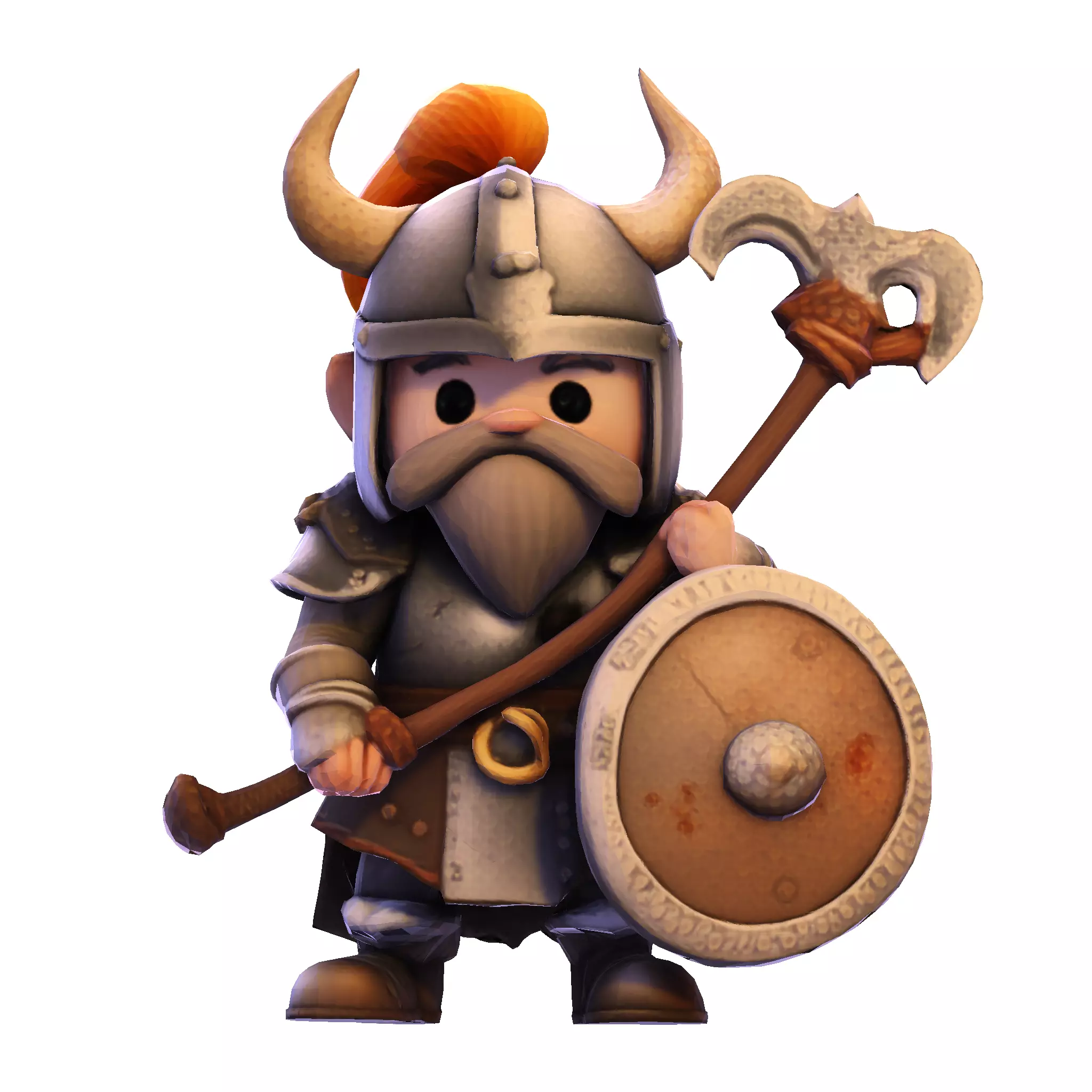 Low Poly Viking Warrior 3D Model Ready for 3D Print 3D print model_9