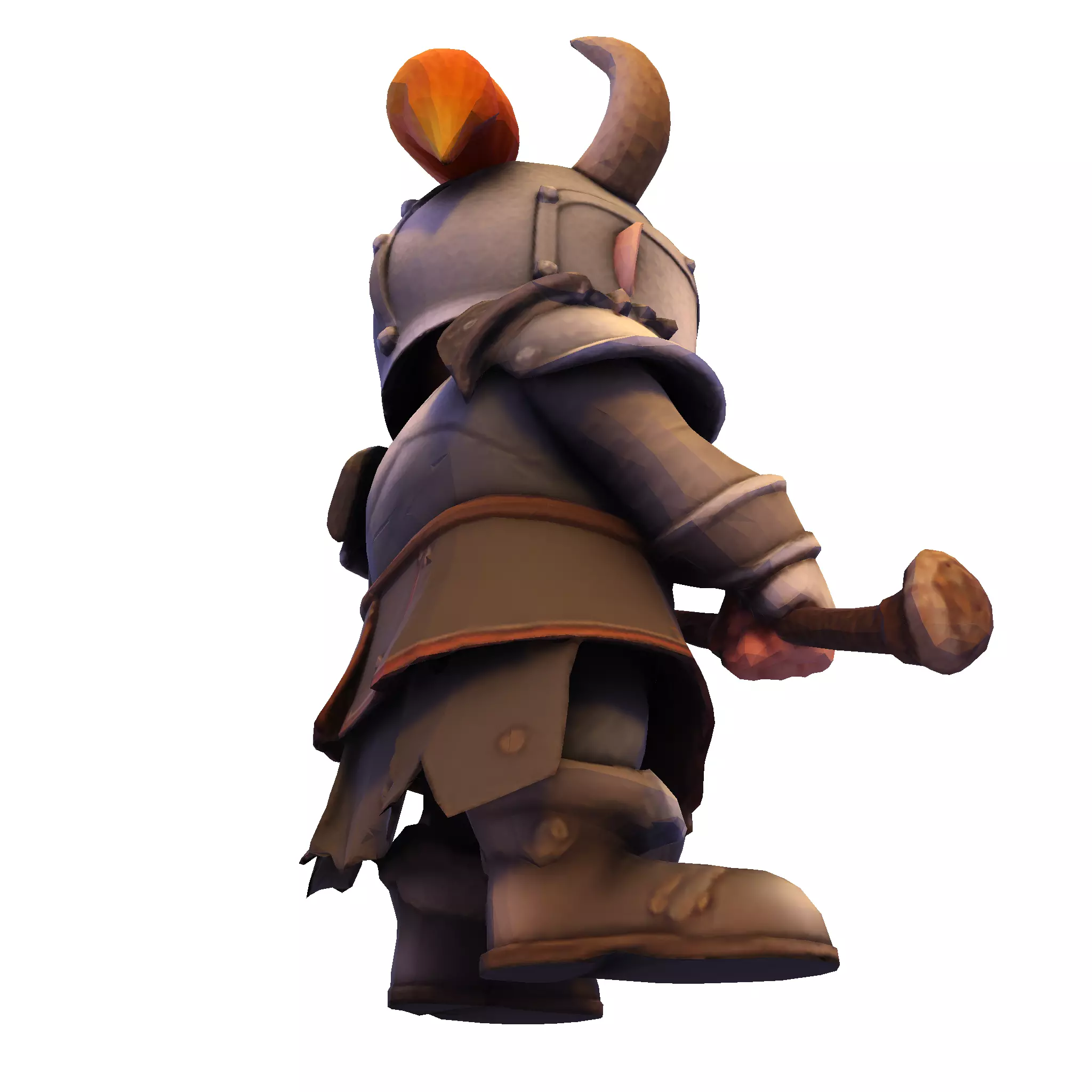 Low Poly Viking Warrior 3D Model Ready for 3D Print 3D print model_4