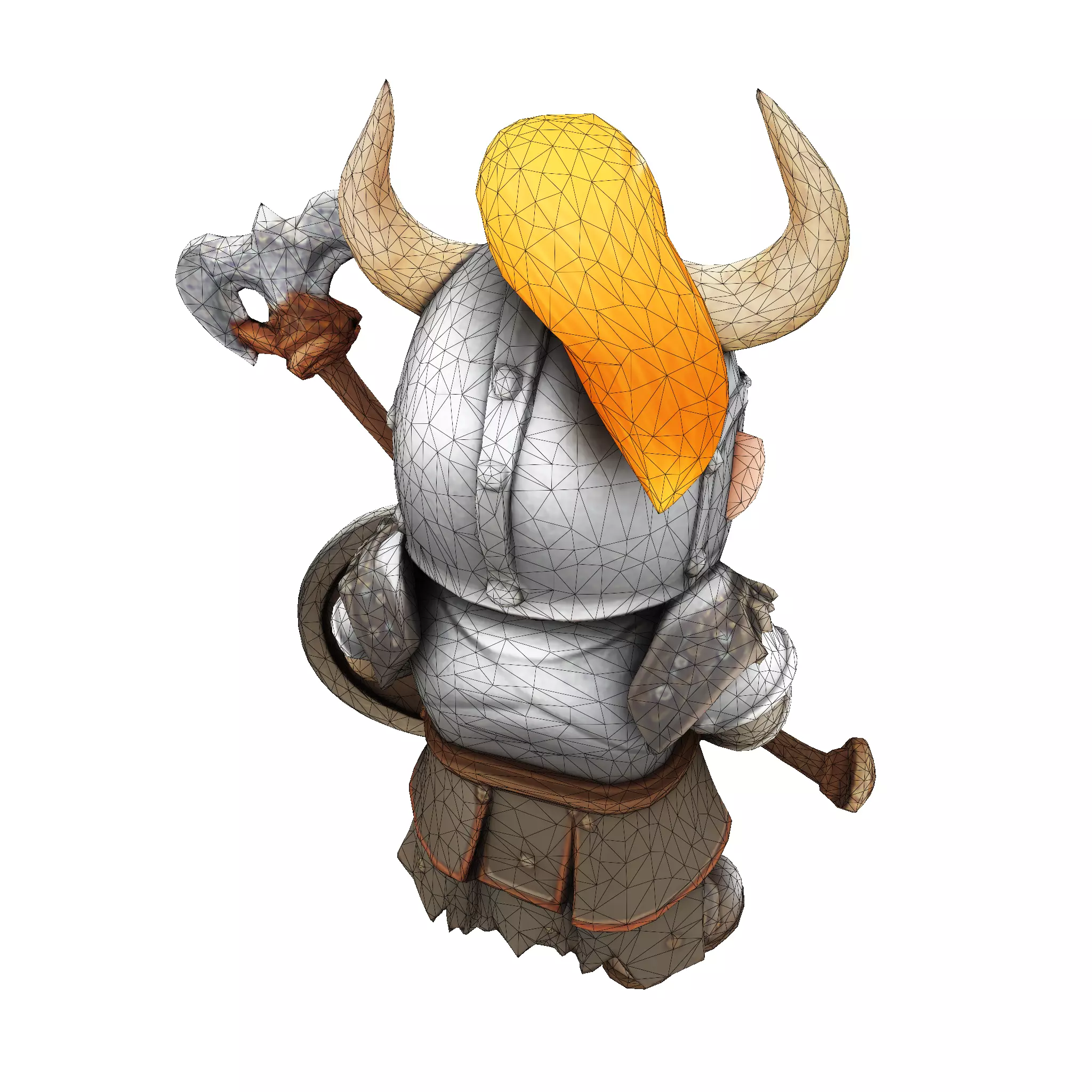 Low Poly Viking Warrior 3D Model Ready for 3D Print 3D print model_19