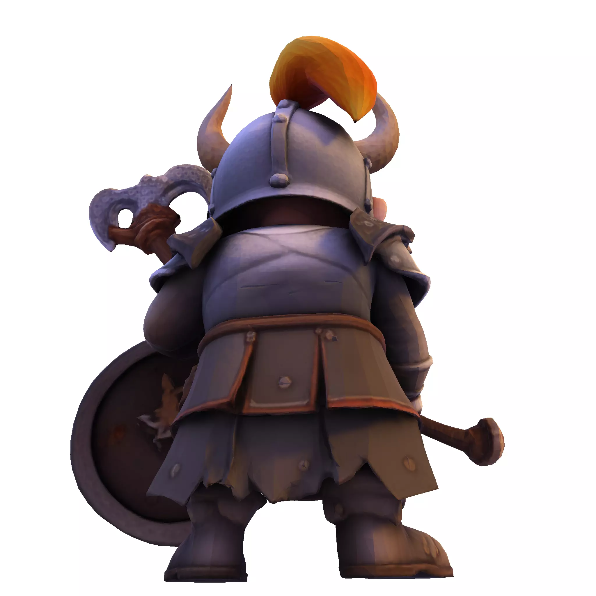 Low Poly Viking Warrior 3D Model Ready for 3D Print 3D print model_5