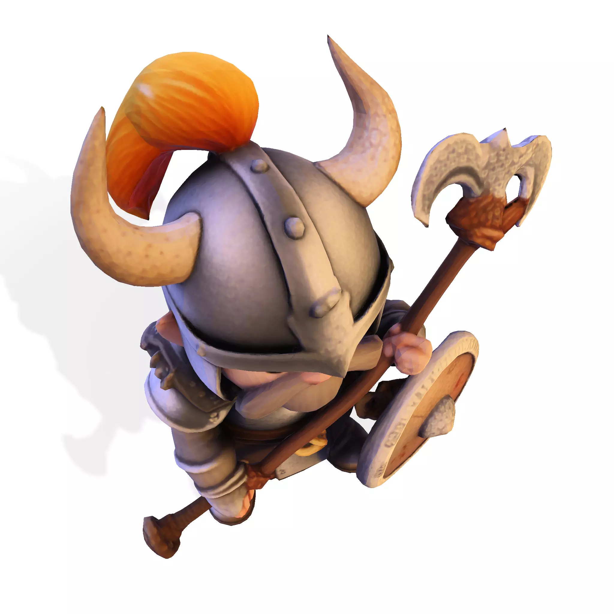 Low Poly Viking Warrior 3D Model Ready for 3D Print 3D print model_17