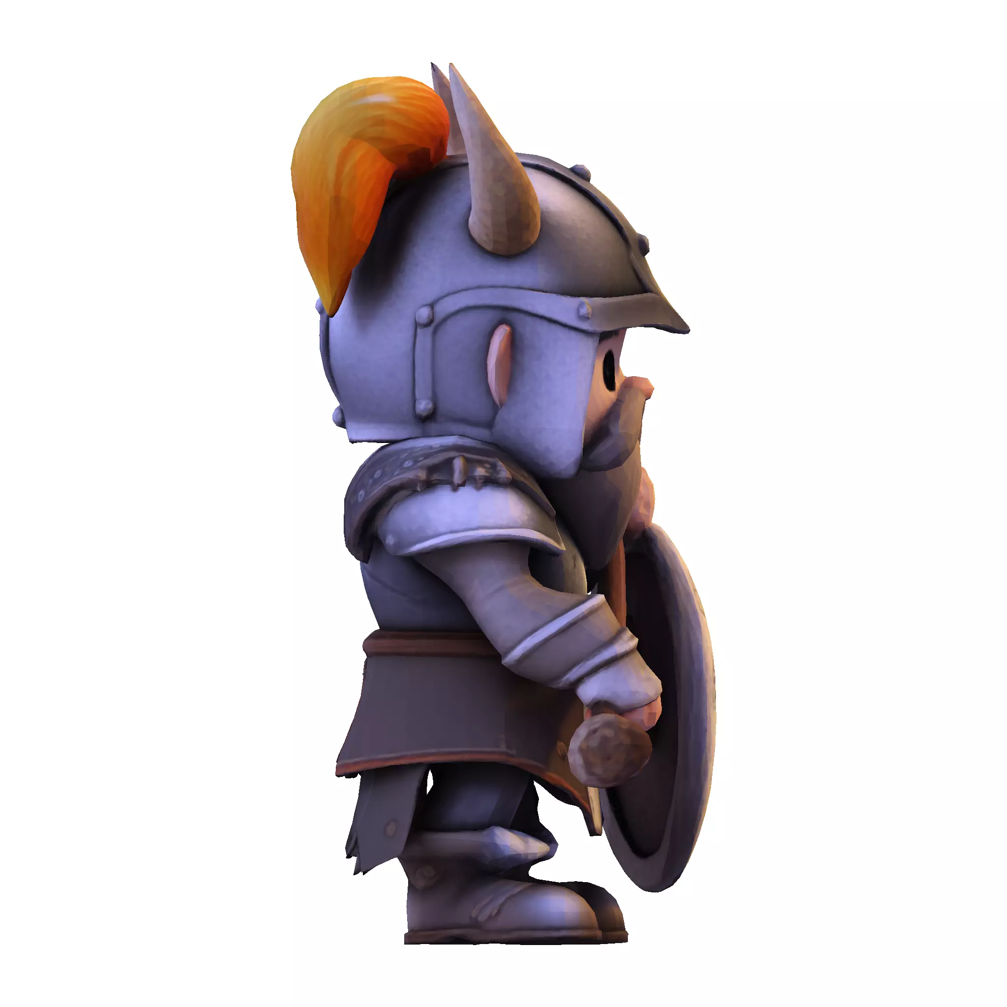 Low Poly Viking Warrior 3D Model Ready for 3D Print 3D print model_12