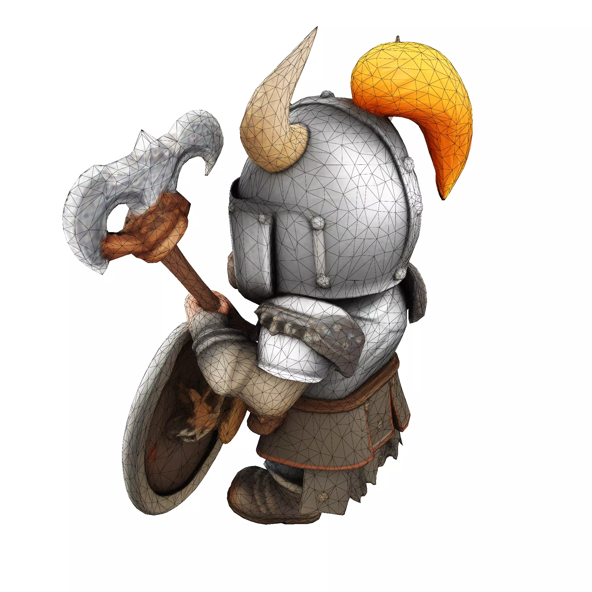 Low Poly Viking Warrior 3D Model Ready for 3D Print 3D print model_18